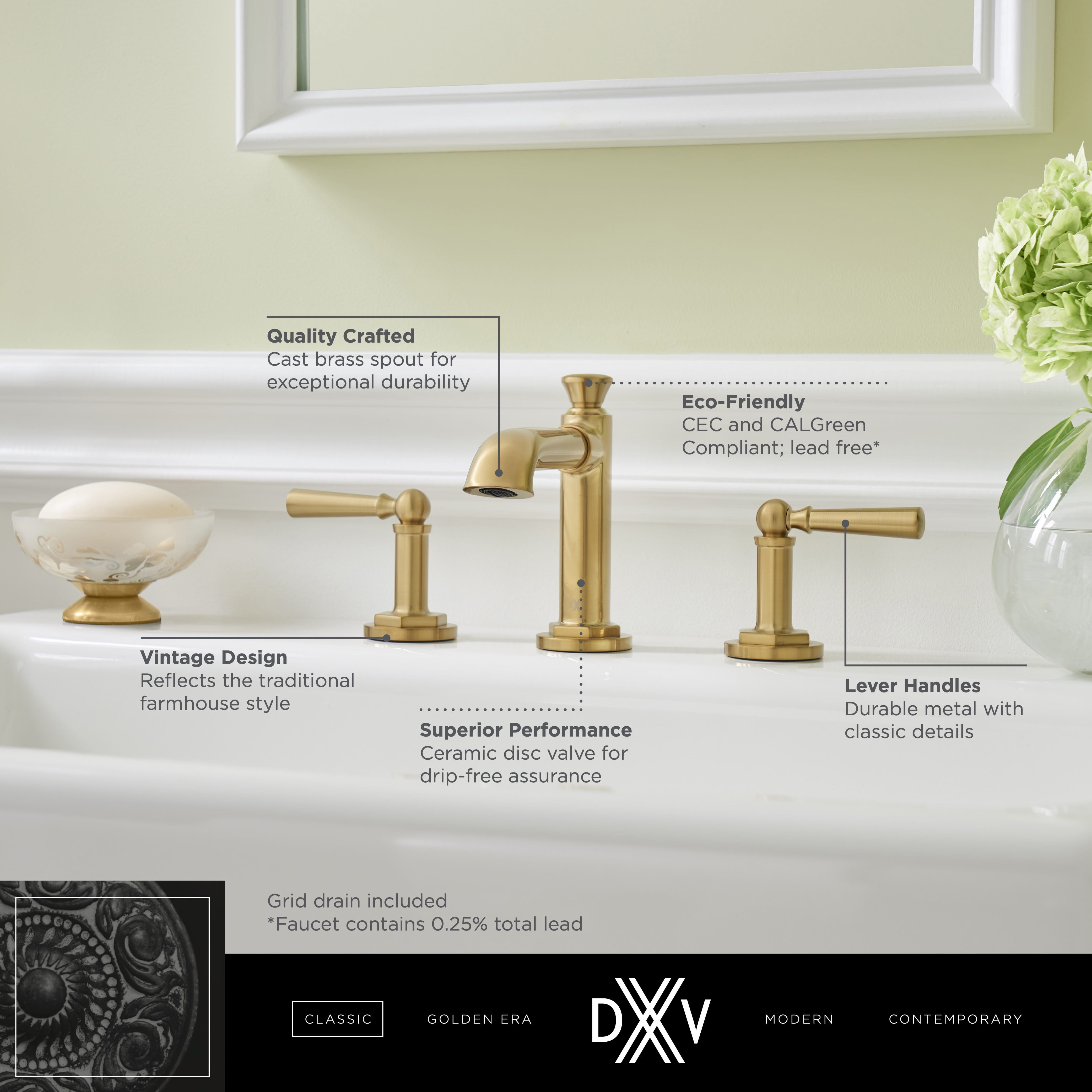 Oak Hill 2-Handle Widespread Bathroom Faucet with Lever Handles